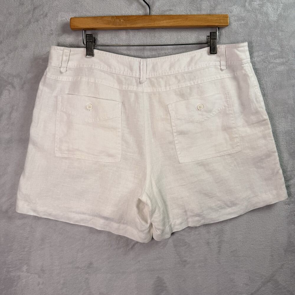 Tommy Bahama 100% Linen Shorts Women's 12 White Resortwear Beach Summer Vacation - Picture 7 of 15